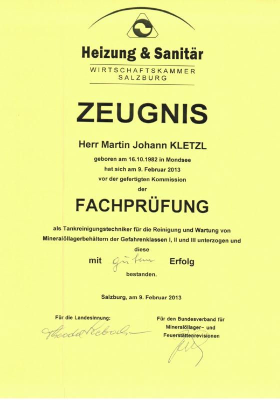 Zeugnis 1